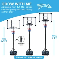 Streamdale Furniture Adjustable Height Portable Basketball Hoop with Water-Fillable Base