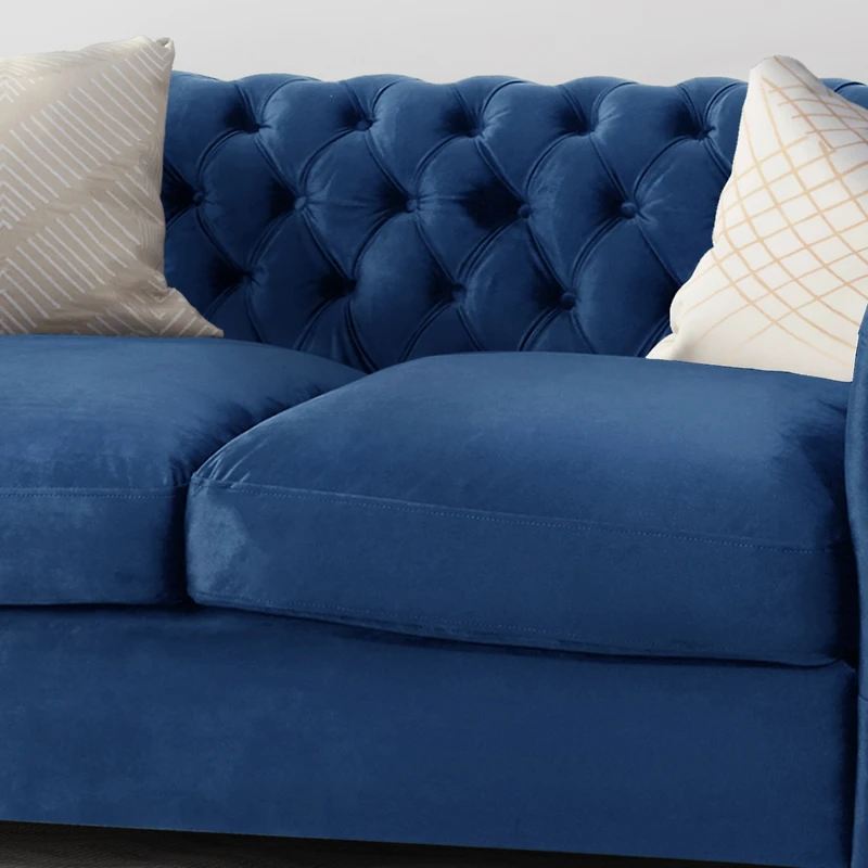Streamdale Furniture Chesterfield Loveseat Button Tufted, Nailhead Trim, Rolled Arms