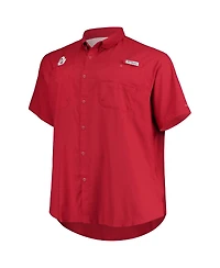 Columbia Men's Crimson Oklahoma Sooners Big Tall Tamiami Omni-Shade Button-Down Shirt