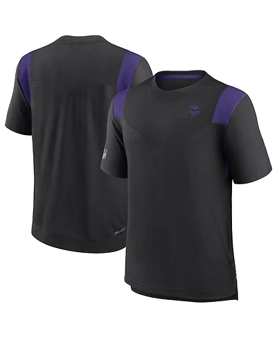 Nike Men's Black Minnesota Vikings Sideline Tonal Logo Performance Player T-Shirt