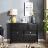 Scratch-Resistant, Easy-Slide 7-Drawer Dresser with Metal Handles