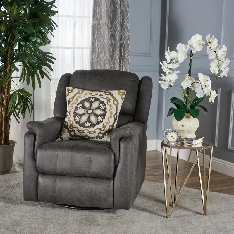 Streamdale Cozy Charcoal Swivel Glider Recliner
