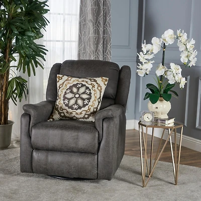 Streamdale Cozy Charcoal Swivel Glider Recliner