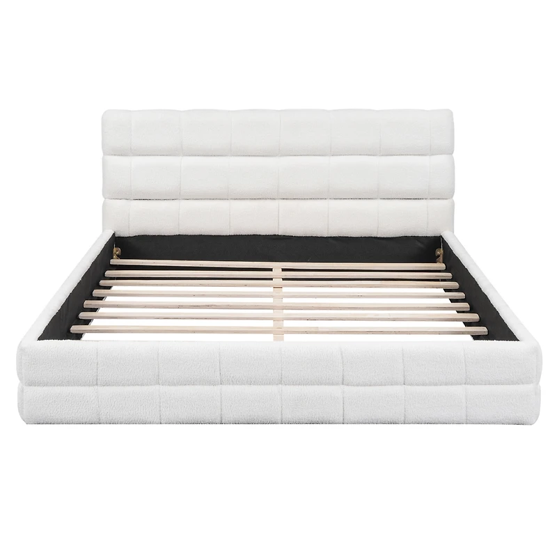 Streamdale Queen Upholstered Platform Bed, White