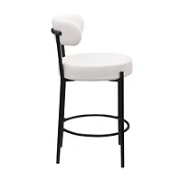 Streamdale Furniture Modern Kitchen Counter Height Bar Stools with Boucle Fabric Curved Back