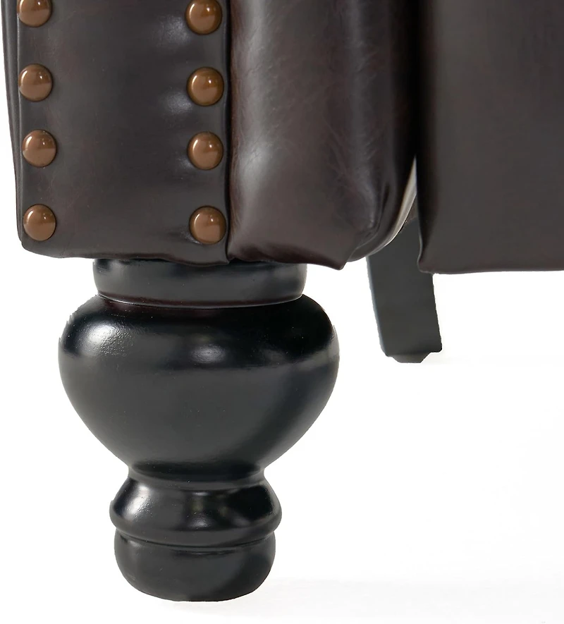 Streamdale Contemporary Button-Tufted Pushback Recliner with Nailhead Accents