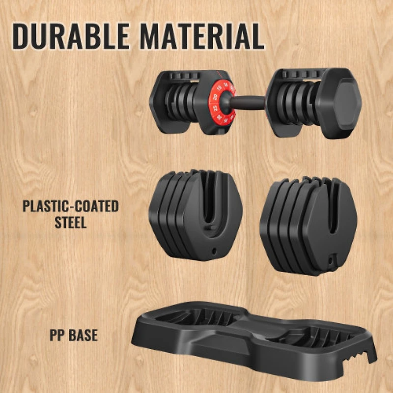 Streamdale Furniture 10-in-1 Adjustable Dumbbells Space-Saving Solution, Weight Change in a Snap