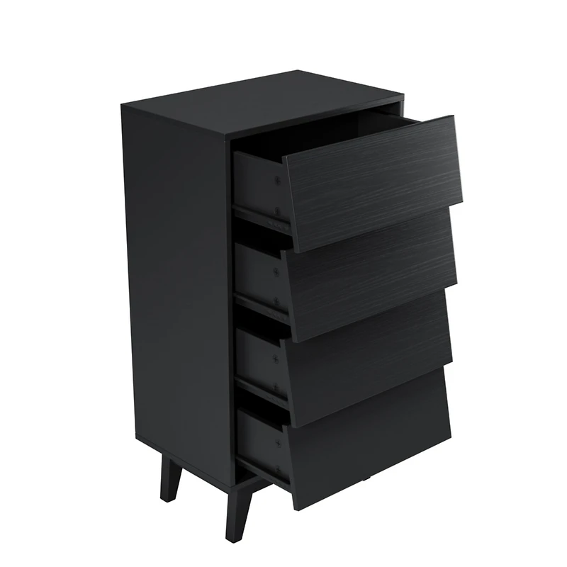 4 Drawer Double Dresser Features Vintage-style and Bevel Design