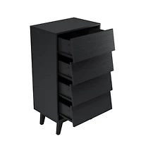 4 Drawer Double Dresser Features Vintage-style and Bevel Design