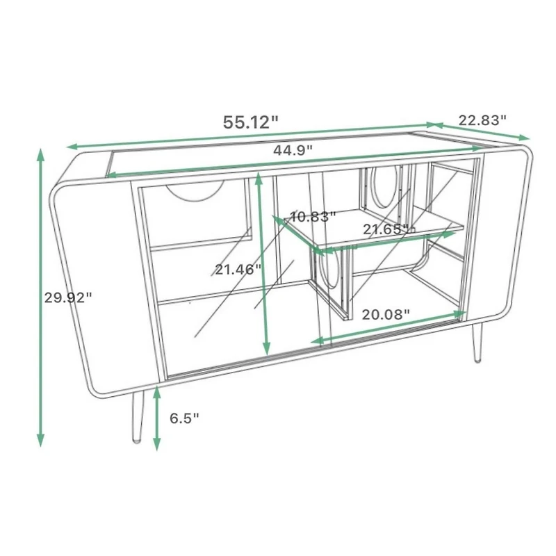 Streamdale Furniture Modern Cat House Spacious & Cozy Oasis with Stylish Iron Frame and Tempered Glass