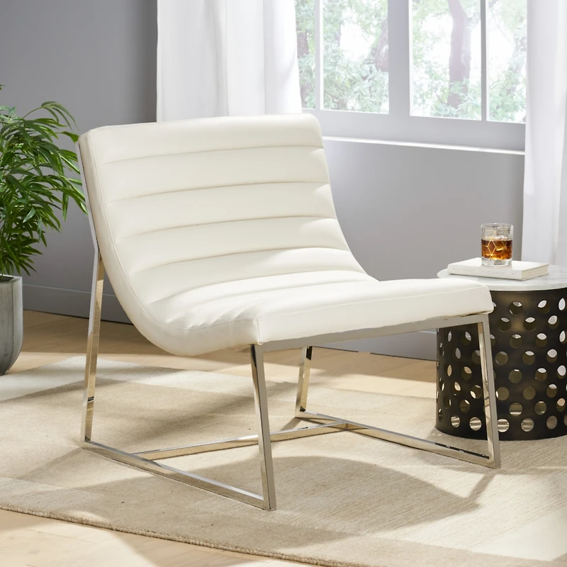 Streamdale Furniture Parisian White Leather Sofa Chair Contemporary Elegance for Any Room