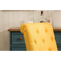 Streamdale Furniture Solid Wood Tufted Parsons Dining Chair, Set of 2, Yellow