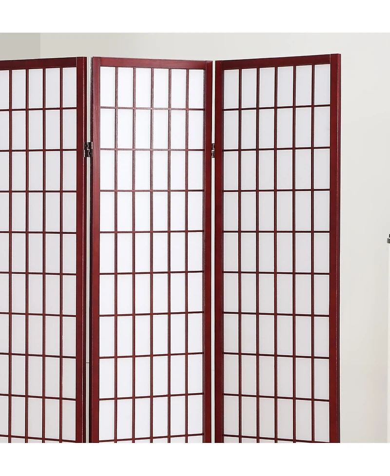 Streamdale 4 Panel Oriental Shoji Screen / Room Divider, Cherry