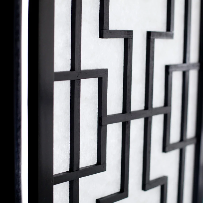 Sudoku 3 Panel Room Divider Screen, Black