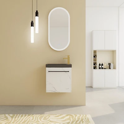 Streamdale Furniture Wall-Mounted Vanity with Soft-Close Doors and Scratch-Proof Surface