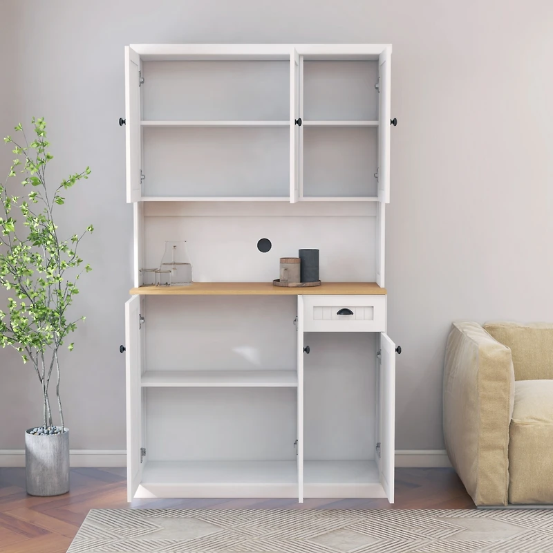 Streamdale E1 Mdf Kitchen Buffet Cabinet with Adjustable Shelves and Uv Painting