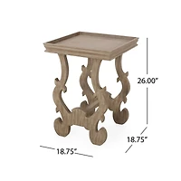 French Country Accent Table with Intricate Details and Charming Finish