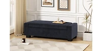 Streamdale Stylish Fabric Storage Ottoman with Flip-Lid Top