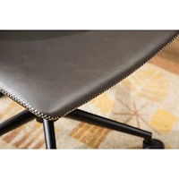 Simplie Fun Faux Leather 360 Swivel Air Lift Office Chair, Antique Gray