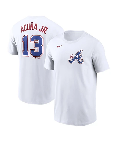 Nike Men's Ronald Acuna Jr. White Atlanta Braves City Connect Fuse Name Number T-Shirt