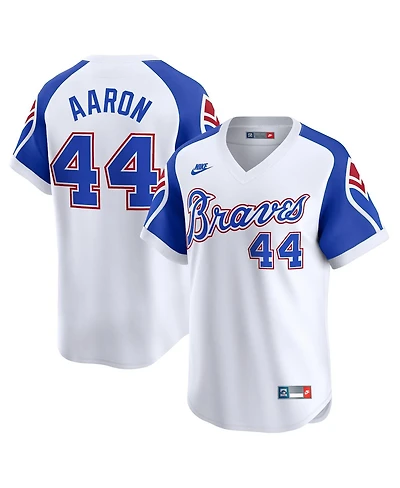 Nike Men's Hank Aaron White Atlanta Braves Throwback Cooperstown Limited Jersey