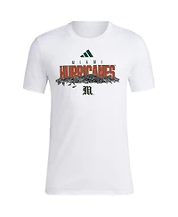 Adidas Men's White Miami Hurricanes Baseball Sunflower Seeds T-Shirt
