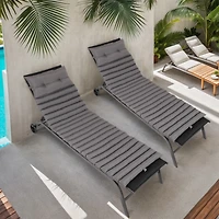 Streamdale Premium 72.8" Uv-Resistant Outdoor Chaise Lounge Cushions (2 Pack)