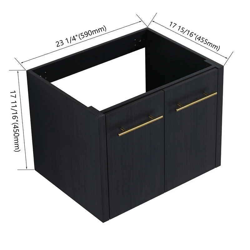 24 Inch Wall-mounted Bathroom Vanity (Only the Cabinet Body, No Top Sink