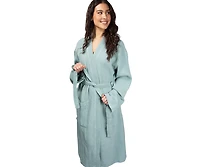 Cariloha Waffle Knit Bath Robe | Tahitian Breeze | Unisex, Small/Medium | Viscose Material | Soft, Comfortable, & Wicks Moisture