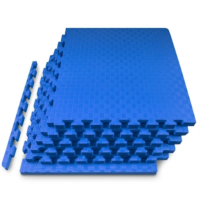 ProsourceFit Checkered Puzzle Exercise Mat 1-in, 24 Sq Ft - 6 Tiles