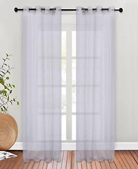 Superior Modern Cormac Printed Sheer Wrinkle Resistant 2-Piece Curtain Set with Grommet Top Header, 52" X 84"