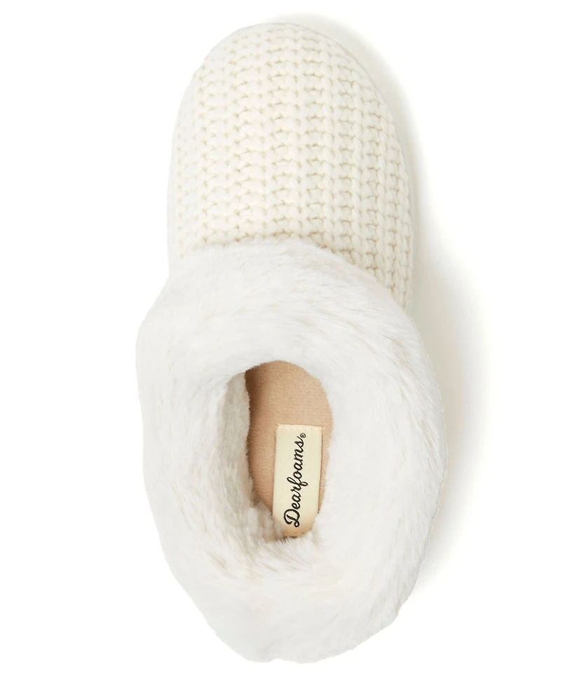 Dearfoams Women's Hannah Festive Knit Clog Slippers