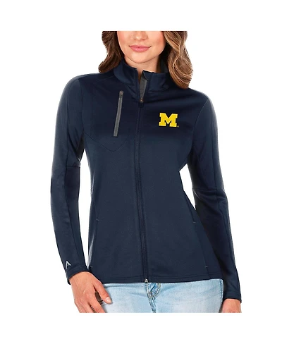 Antigua Women's Navy/Graphite Michigan Wolverines Generation Full-Zip Jacket