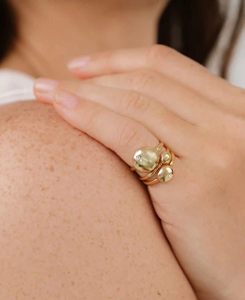 Ettika Polished Stacking Pebble Ring Set