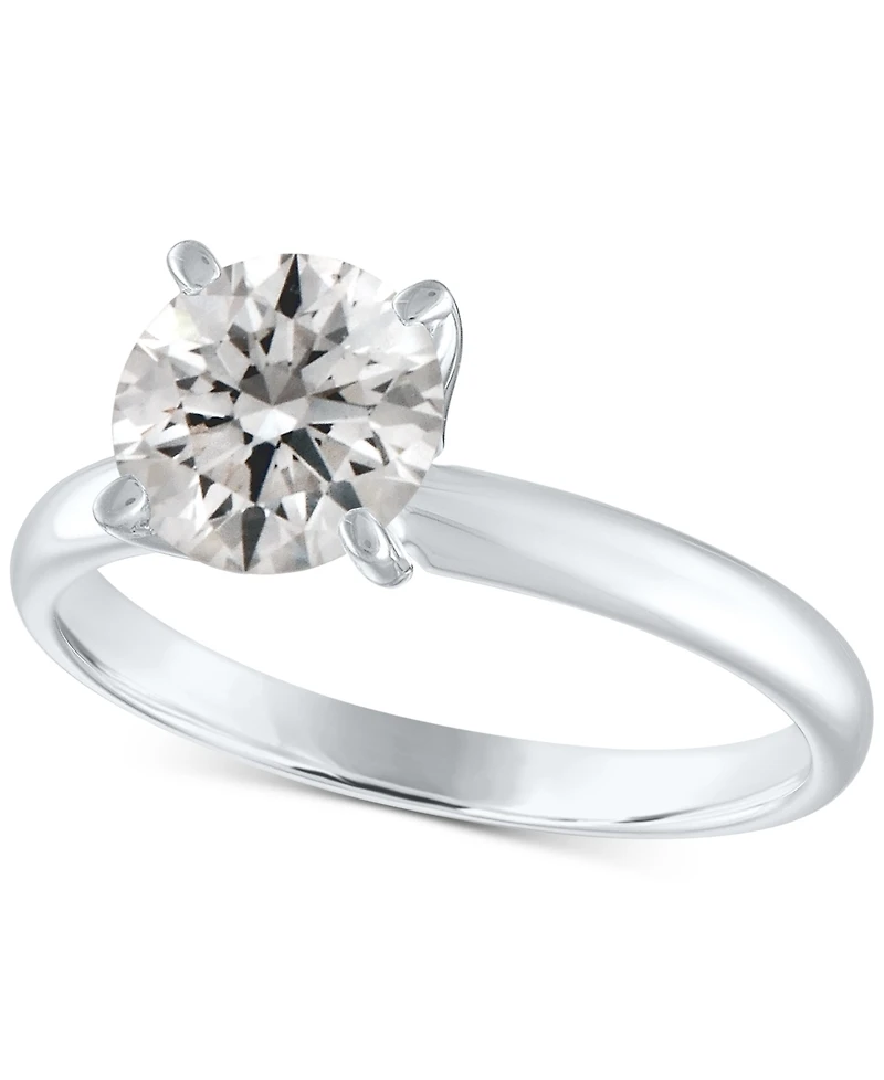 Gia Certified Diamond Solitaire Engagement Ring (2 ct. t.w.) in 14k White Gold