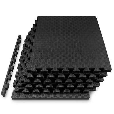 ProsourceFit Checkered Puzzle Exercise Mat 1-in, 24 Sq Ft - 6 Tiles