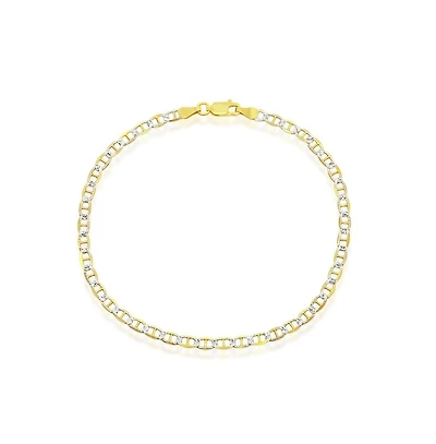 Simona Sterling Silver 3.5mm Pave Marina Bracelet - Gold Plated