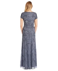 Adrianna Papell Petite Floral Sequin Gown