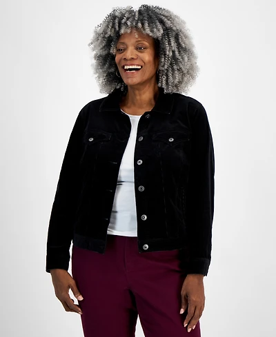 Style & Co Plus Corduroy Button-Front Jacket, Macy's Exclusive