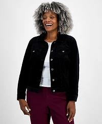 Style & Co Plus Corduroy Button-Front Jacket, Macy's Exclusive