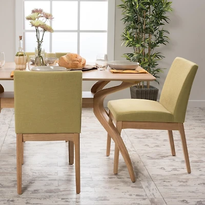 Streamdale Comfortable and Stylish Gray Linen Blended Fabric Dining Chairs