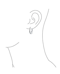 Simple Plain Circle Crescent Tapered Tube Hollow Puff Tube Round Hoop Earrings .925 Sterling Silver Endless 1.25 Inch
