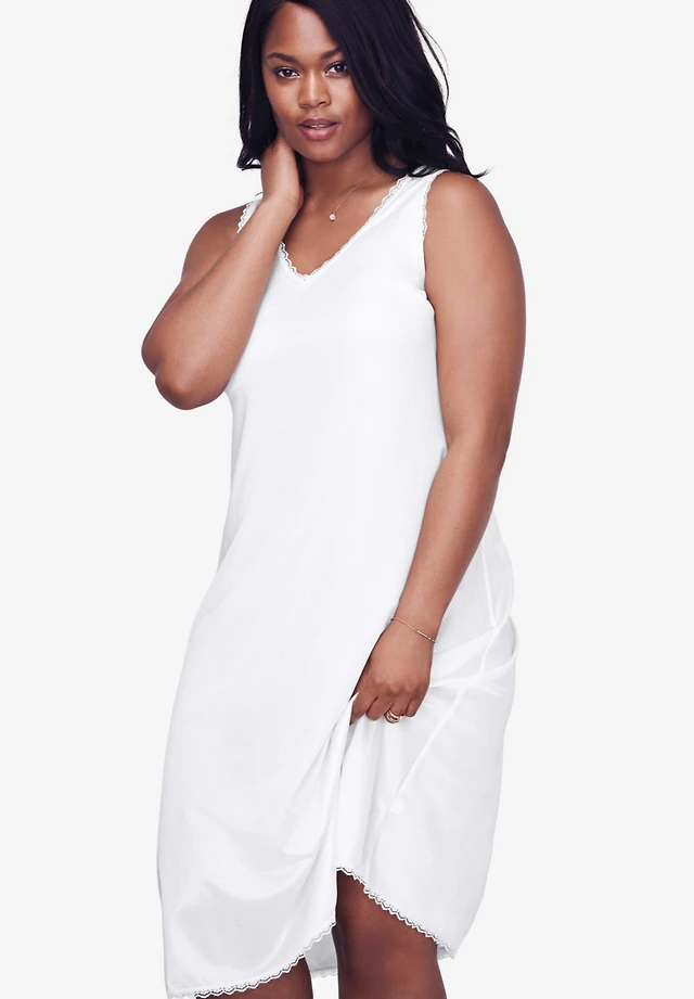women's satin lace trim midi slip dress - wild fable Women's Lace Trim Maxi A-Line Dress