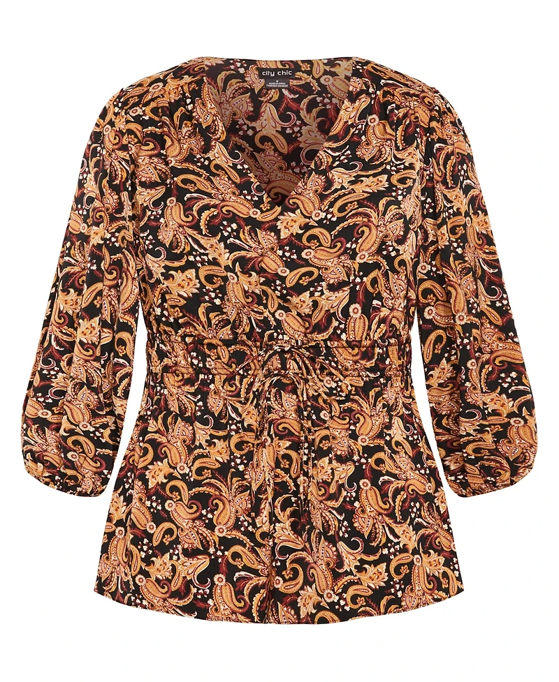 City Chic Plus Aubree Print Shirt