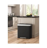 Slickblue 16 Gallon(2 X 8 Gallon) Dual Compartment Garbage Trash Can
