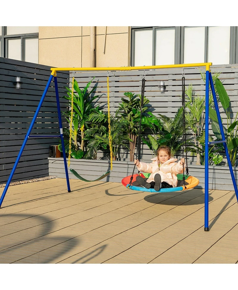 Slickblue 2-Pack Swing Set Swing Seat Replacement and Saucer Tree Swing (Without Stand)