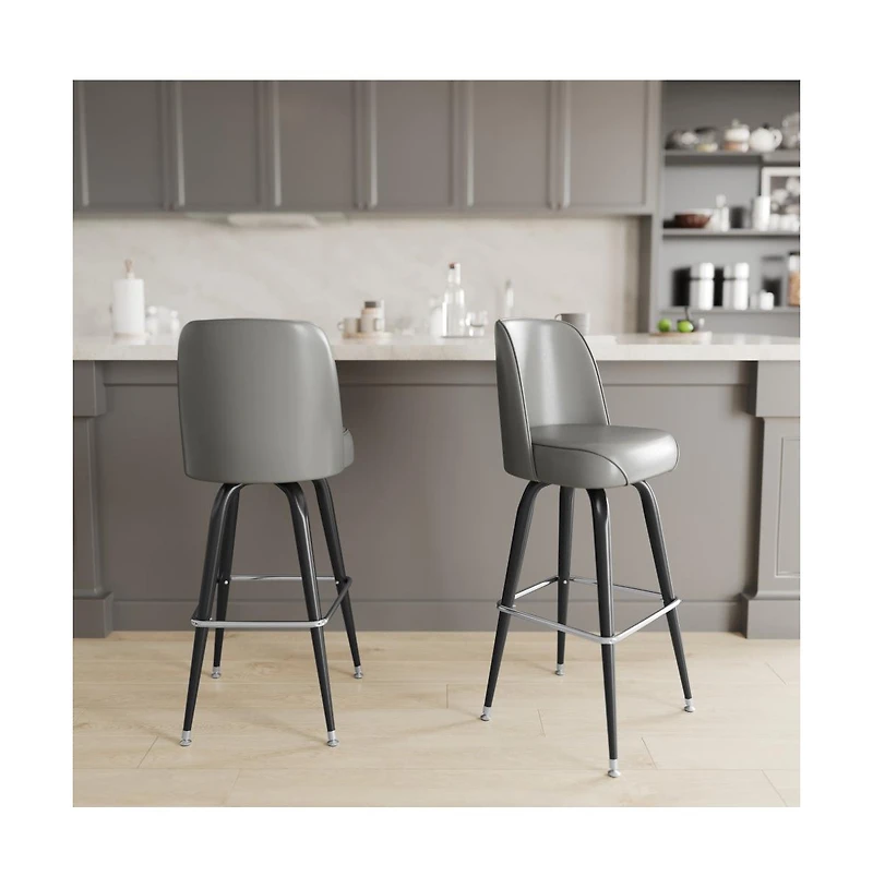 Metal Barstool With Swivel Bucket Seat