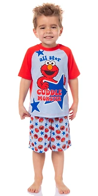 Sesame Street Toddler Boys Elmo All Star Cuddle Monster Sleep Pajama Set Short