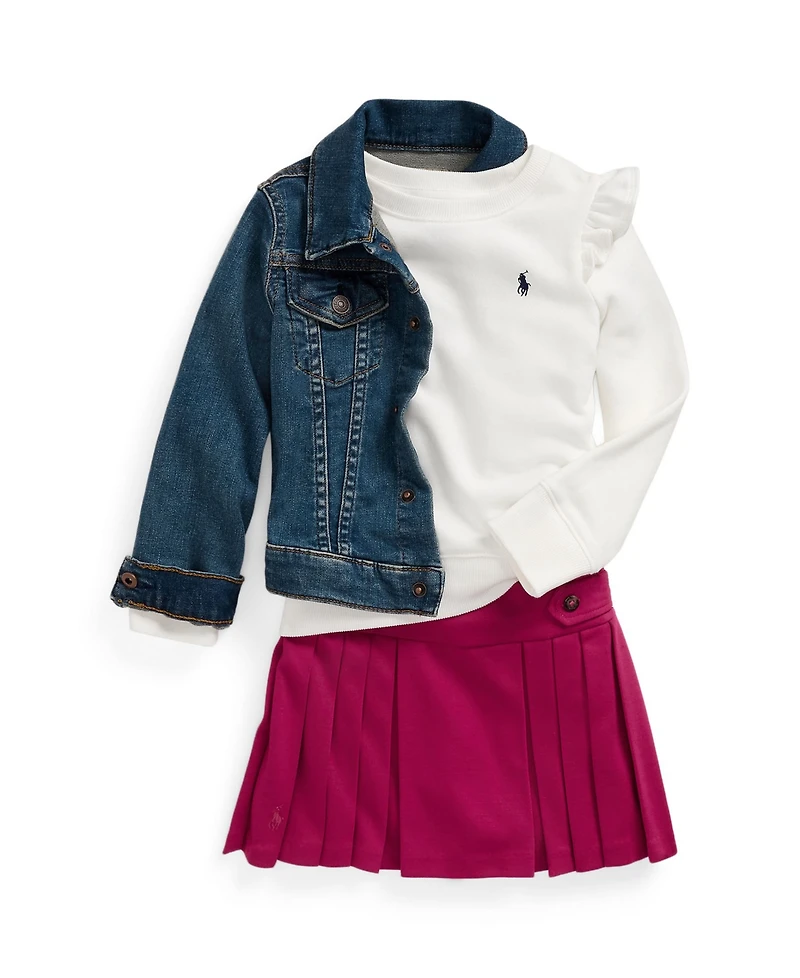Polo Ralph Lauren Toddler and Little Girls Pleated Ponte Skort