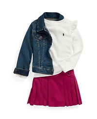 Polo Ralph Lauren Toddler and Little Girls Pleated Ponte Skort